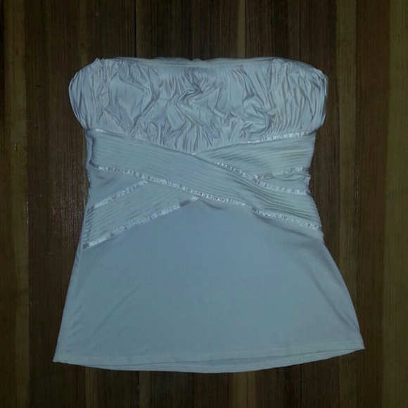 Adorable White Strapless Top