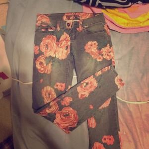 Floral Print Skinny Jeans