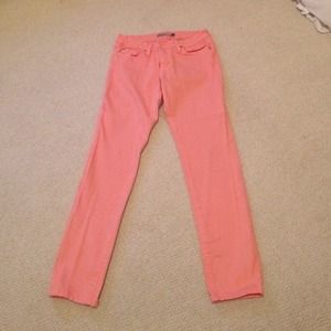 Peach color straight leg jeans