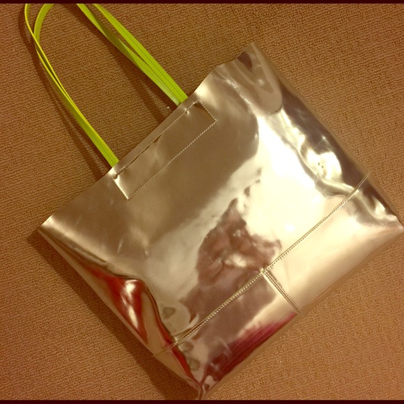 Banana Republic silver metallic tote