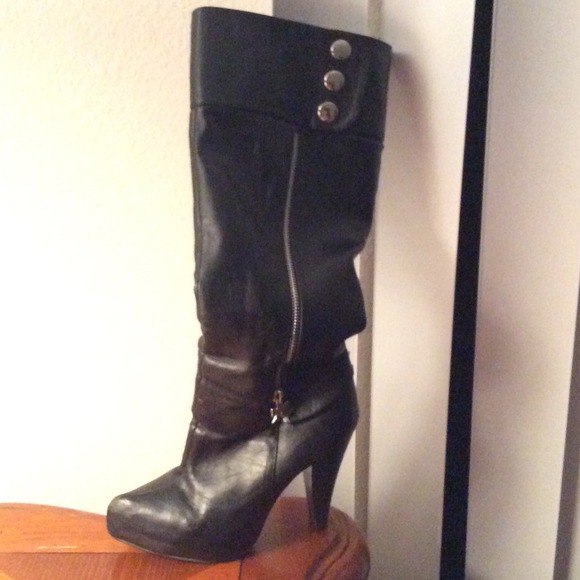 Black knee high boots