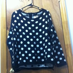 Black & white polka dot sweater