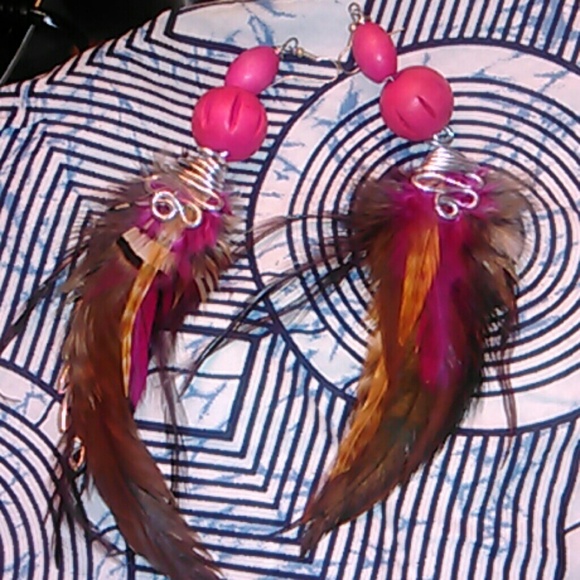 Hand Crafted feather earrings