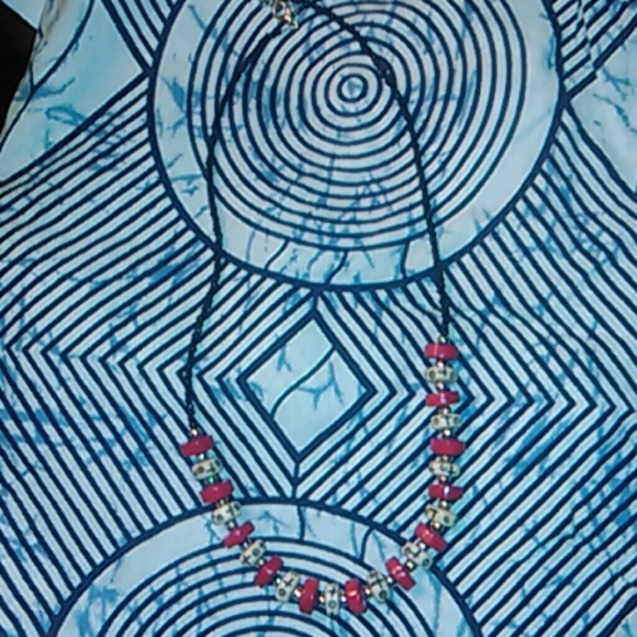 Red/White/Black/ Bead Necklace