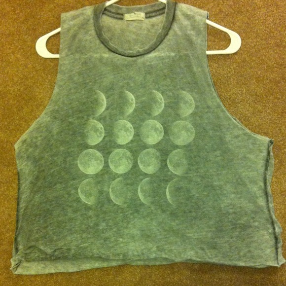 Brandy Melville Phases of the Moon Grey Tank