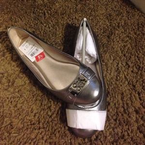 Coach silver flats size 5.5