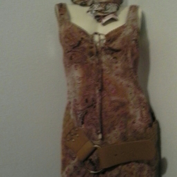 CITY TRIANGLE FALL COLORS SLIP DRESS - Picture 3 of 4