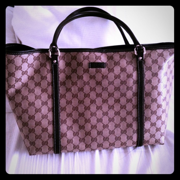 100% Authentic Gucci crystal canvas tote