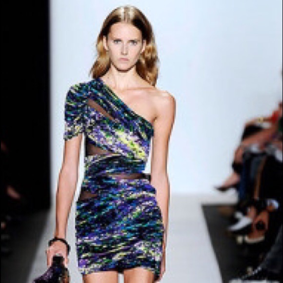 BCBG Max Azria Runway cut out dress one shoulder - Picture 1 of 4