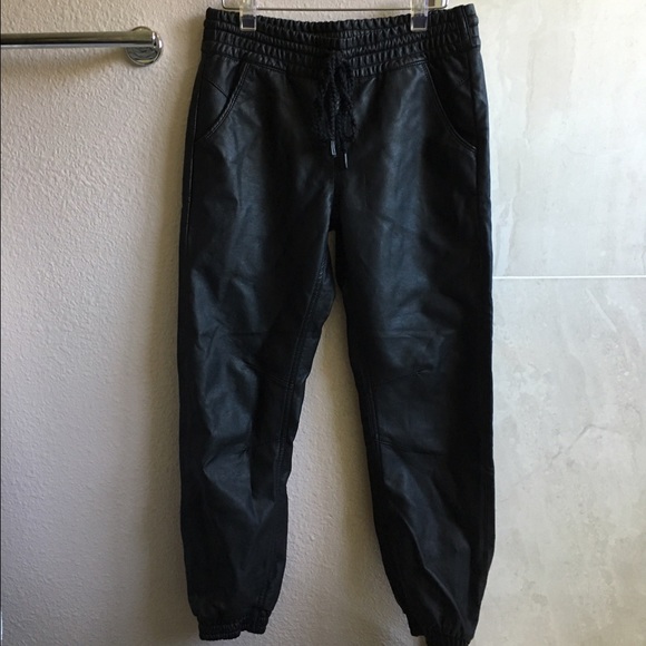 Free People Pants - FREE PEOPLE Vegan Leather Joggers