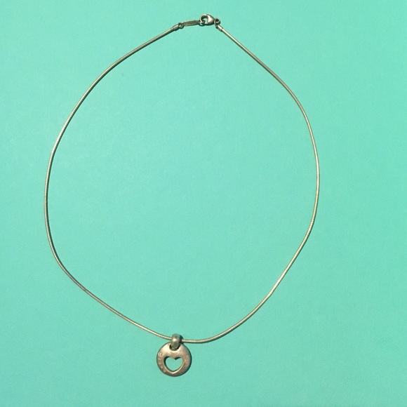 Tiffany sterling silver cutout heart necklace