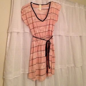 Pastel pink and black dress