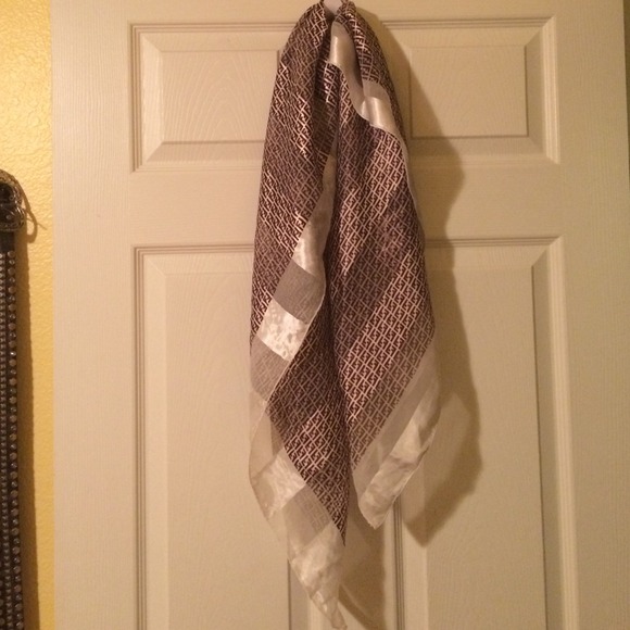 Fendi brown & cream logo scarf