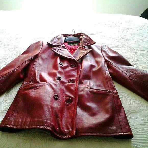 Bordeaux Red Leather Jacket - Picture 2 of 4