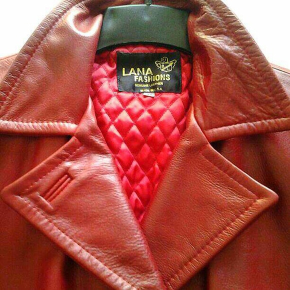 Bordeaux Red Leather Jacket - Picture 4 of 4