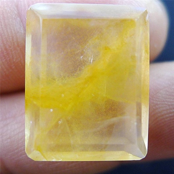 Lemon Quartz Faceted Cabochon
