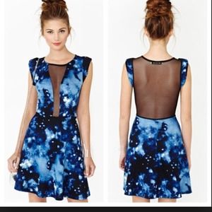 Nastygal Cosmic Galaxy Scuba Skater Dress