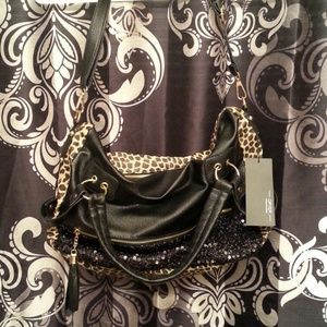 Sparkly Cheetah Hobo Shoulder Bag