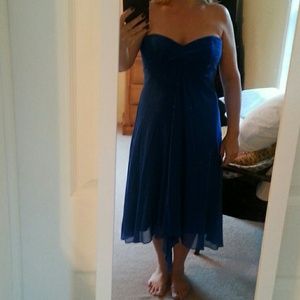 Blue strapless dress