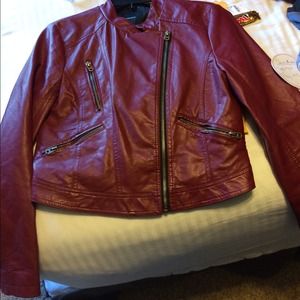 Red leather jacket
