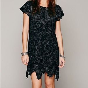Free People metallic lace dress NWOT