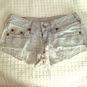 Super Light Wash True Religion Shorts