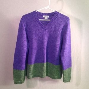 ❌ BUNDLE ❌Gallagher Knit Purple & Green Sweater