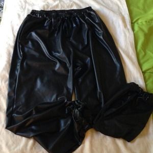 Faux leather jogger pants