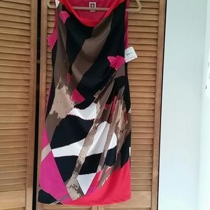 Anne Klein NWT multi color dress size 10