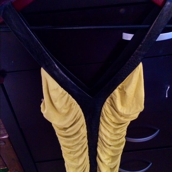 Neon & Leather Ruched Top - Picture 2 of 3