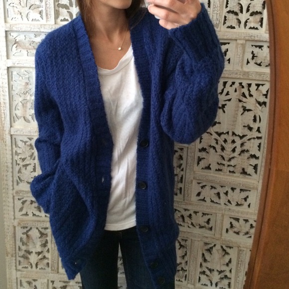 Kenneth Cole Sweaters - Final Royal blue oversized grandpa cardigan