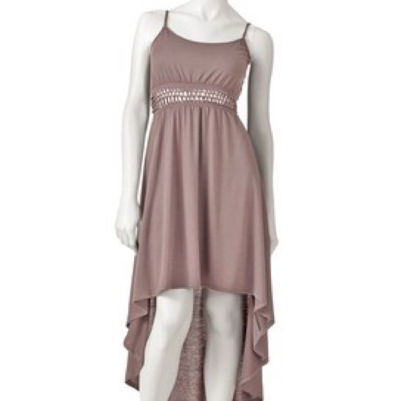 Tan High Low Dress