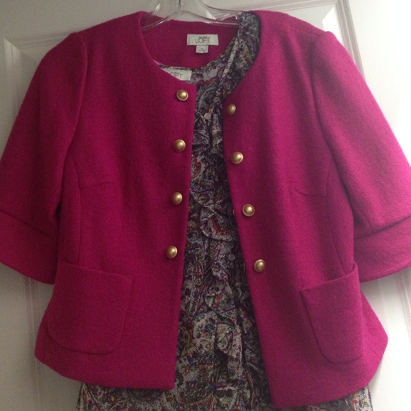 Loft  blazer w/coordinating print blouse.