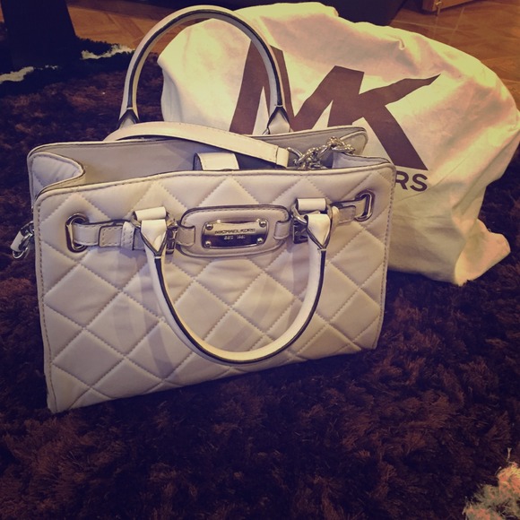 White Michael Koors Medium Satchel