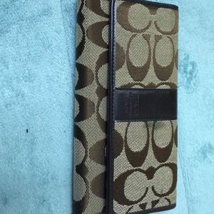 Coach checkbook style wallet with signature c's
