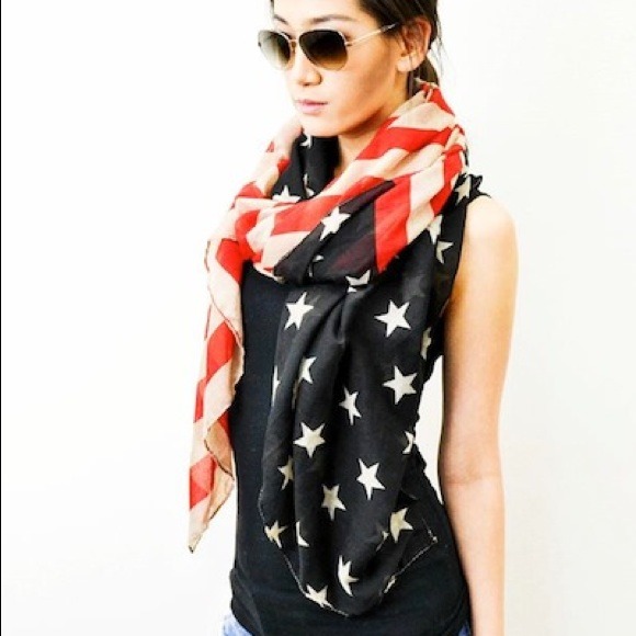 OVER-SIZED Vintage Look American Flag Scarf
