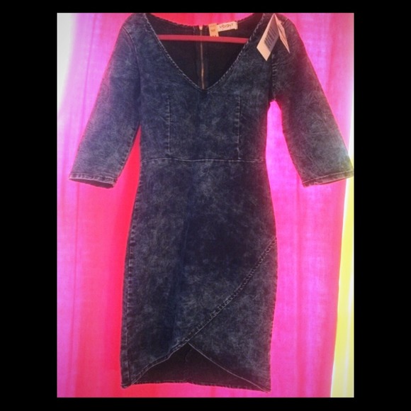 Denim dress.