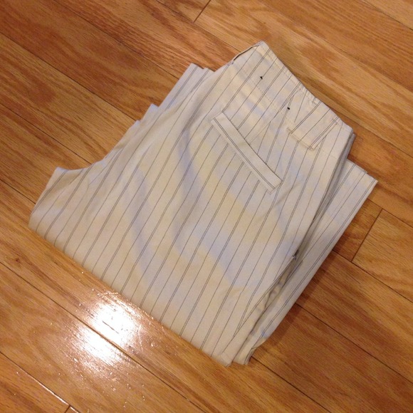 Cream pinstripe Banana Republic dress pants