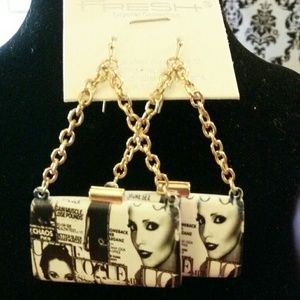 Fresh B&W Magazine Earrings(SOLD)
