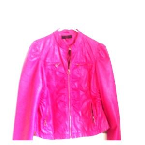 HOT FUSHIA LEATHER JACKET
