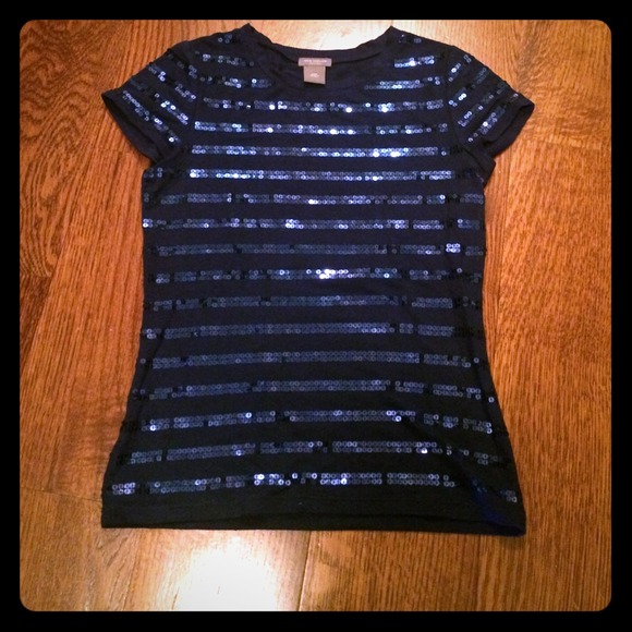 Navy Sparkle Top