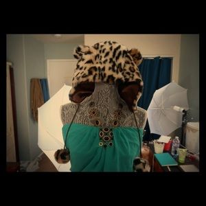 Leopard hat with ears