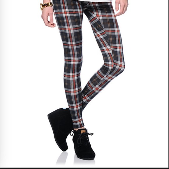 See you Monday plaid leggings