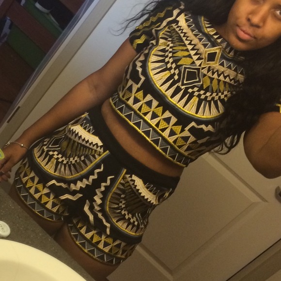 Two piece shorts/top outfit