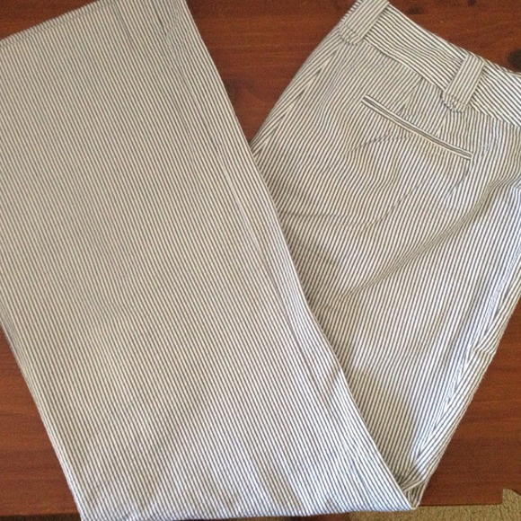 Seersucker wide leg trouser