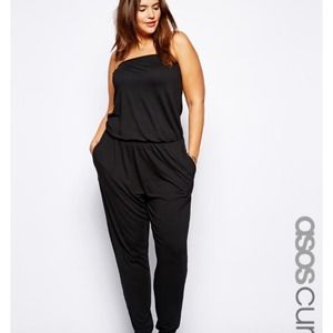 ASOS Strapless Playsuit Elastic Band In Black