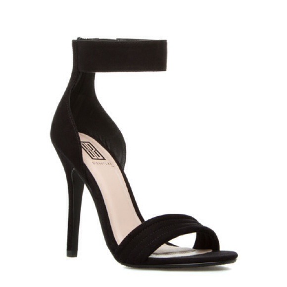 Black ankle strap heels