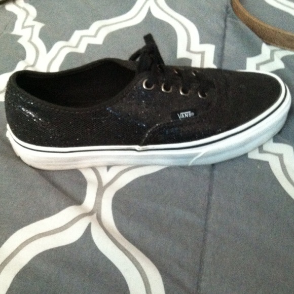 Black sparkly vans size 7.