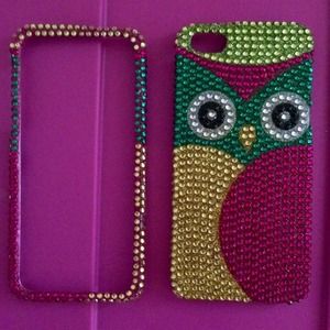 Colorful Rhinestoned Owl iPhone5 housing/case