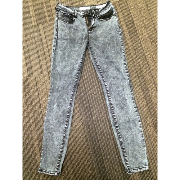Gray Acid Wash Jeans